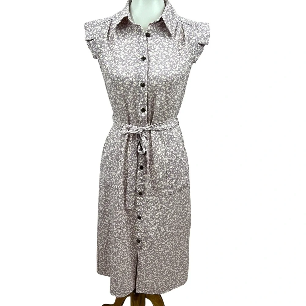 monteau shirt dress Monteau Los Angeles Black Button Down, Belted Shirt Dress. Size Large